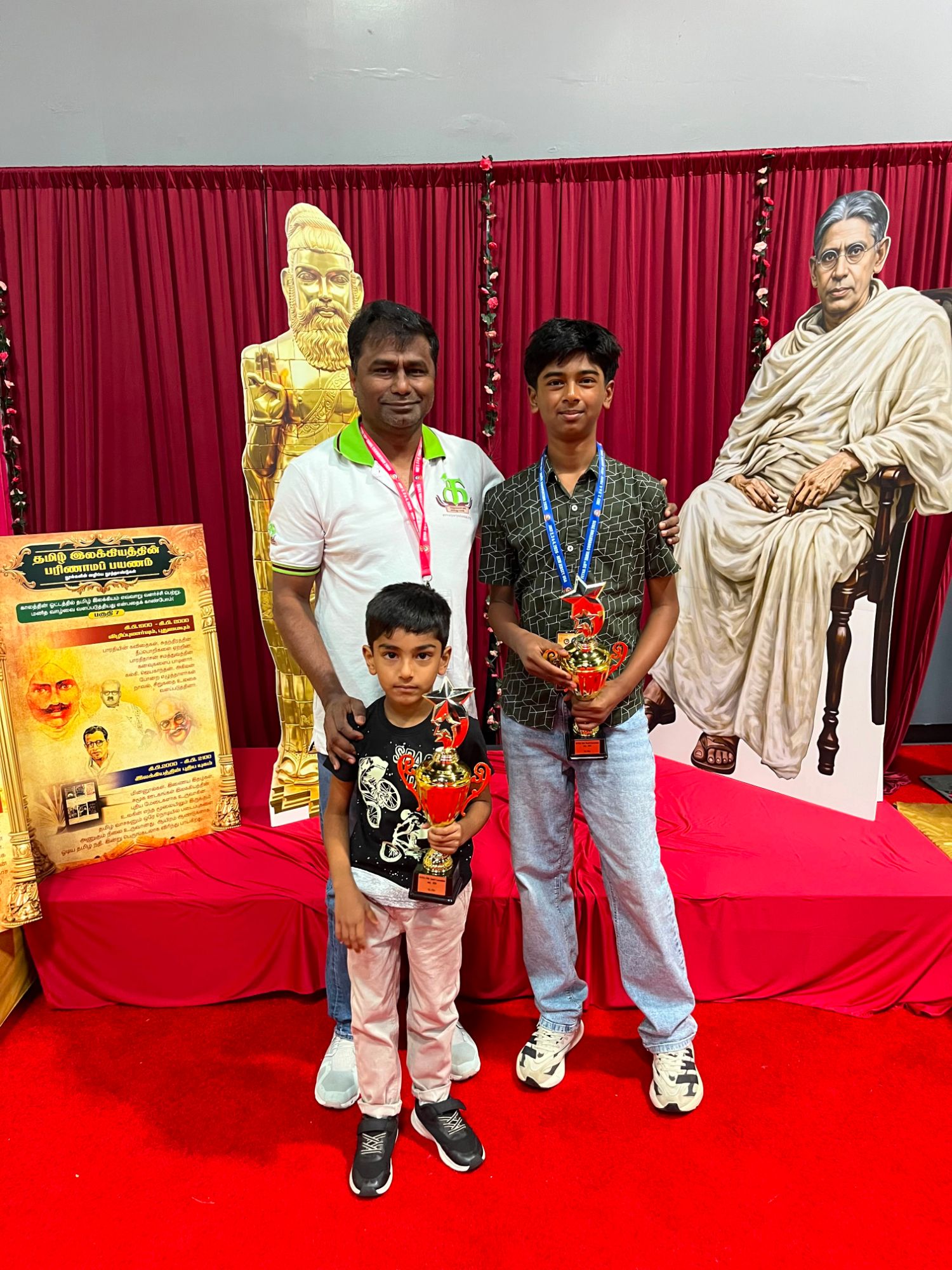 Students at the Tamil literary heritage exhibit